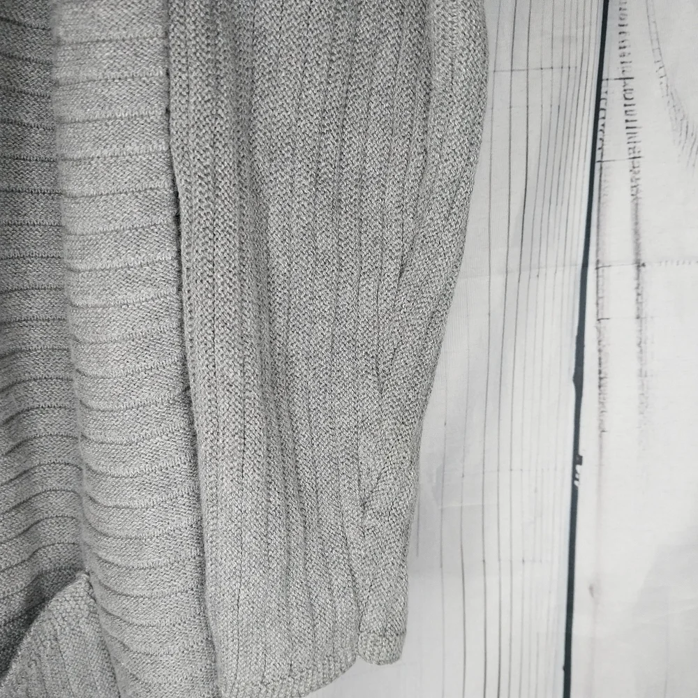 J.JILL gray wide ribbed open drapey cardigan sweater size XL Womens